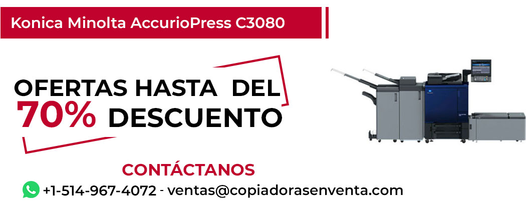 Fotocopiadora Konica Minolta AccurioPress C3080 en Venta - Exportación disponible