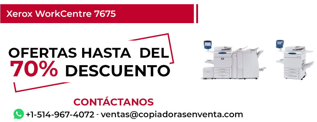 Fotocopiadora Xerox WorkCentre 7675 en Venta - Exportación disponible