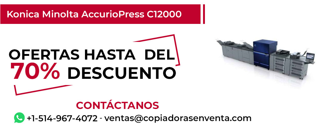 Fotocopiadora Konica Minolta AccurioPress C12000 en Venta - Exportación disponible