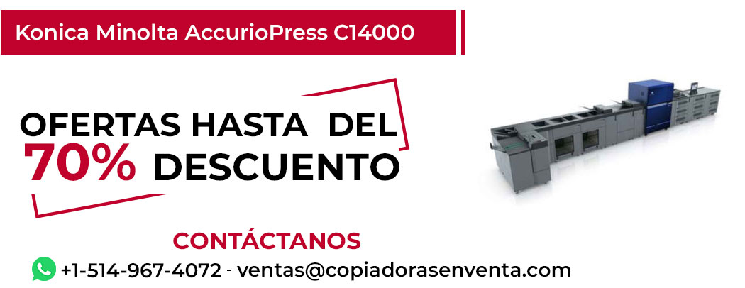 Fotocopiadora Konica Minolta AccurioPress C14000 en Venta - Exportación disponible
