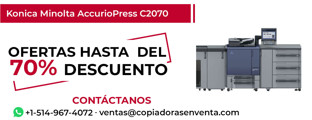 Fotocopiadora Konica Minolta AccurioPress C2070 en Venta - Exportación disponible