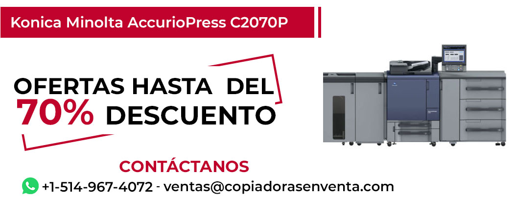 Fotocopiadora Konica Minolta AccurioPress C2070P en Venta - Exportación disponible