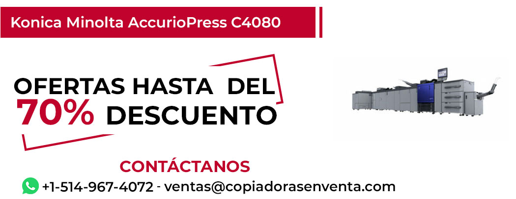 Fotocopiadora Konica Minolta AccurioPress C4080 en Venta - Exportación disponible