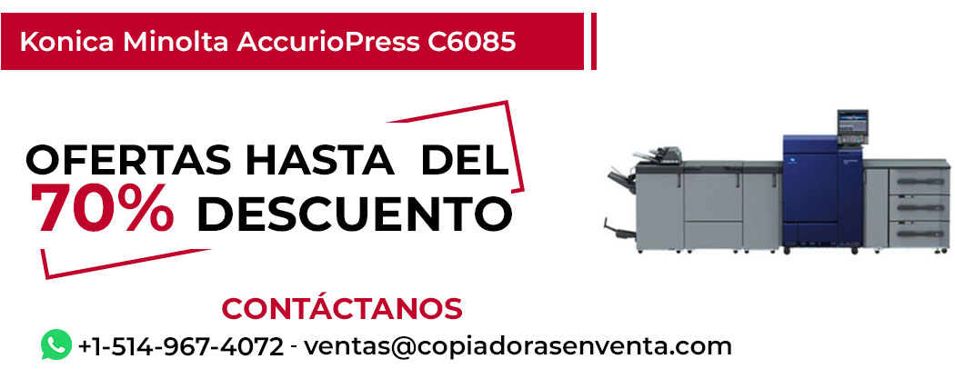 Fotocopiadora Konica Minolta AccurioPress C6085 en Venta - Exportación disponible