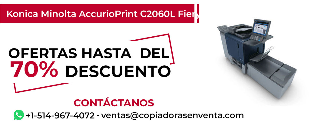 Fotocopiadora Konica Minolta AccurioPrint C2060L Fiery en Venta - Exportación disponible