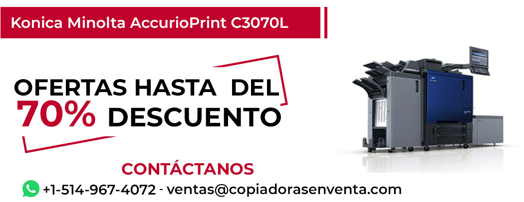Fotocopiadora Konica Minolta AccurioPrint C3070L en Venta - Exportación disponible