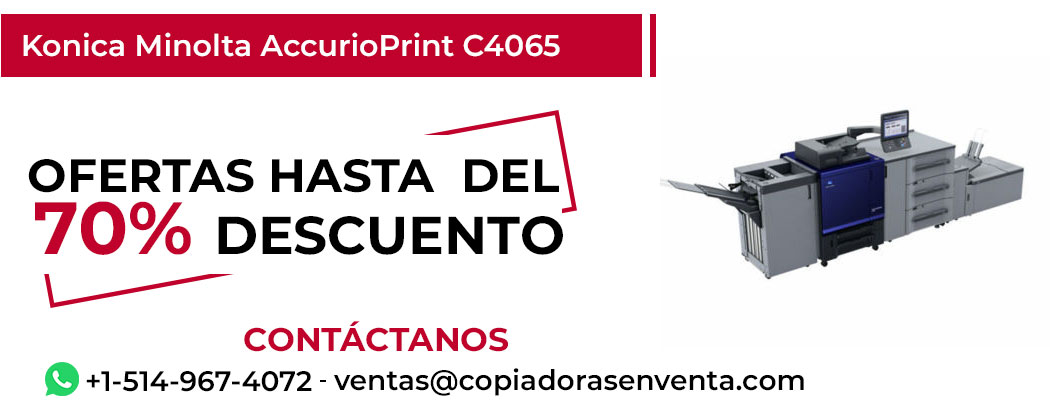 Fotocopiadora Konica Minolta AccurioPrint C4065 en Venta - Exportación disponible