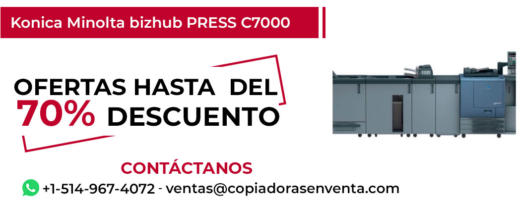 Fotocopiadora Konica Minolta bizhub PRESS C7000 en Venta - Exportación disponible