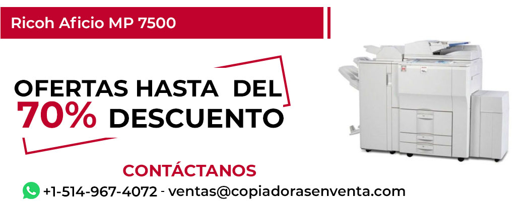 Fotocopiadora Ricoh Aficio MP 7500 en Venta - Exportación disponible
