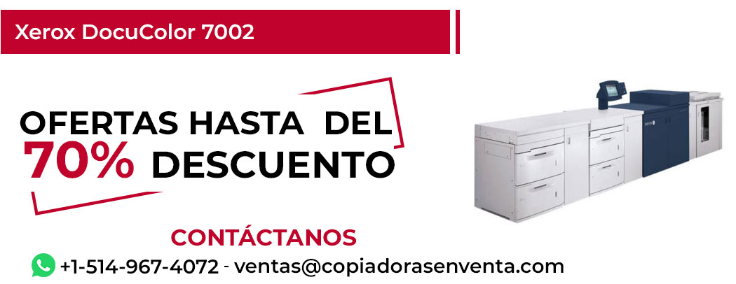 Fotocopiadora Xerox DocuColor 7002 en Venta - Exportación disponible