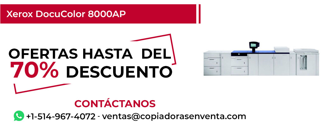 Fotocopiadora Xerox DocuColor 8000AP en Venta - Exportación disponible