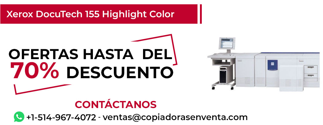 Fotocopiadora Xerox DocuTech 155 Highlight Color en Venta - Exportación disponible
