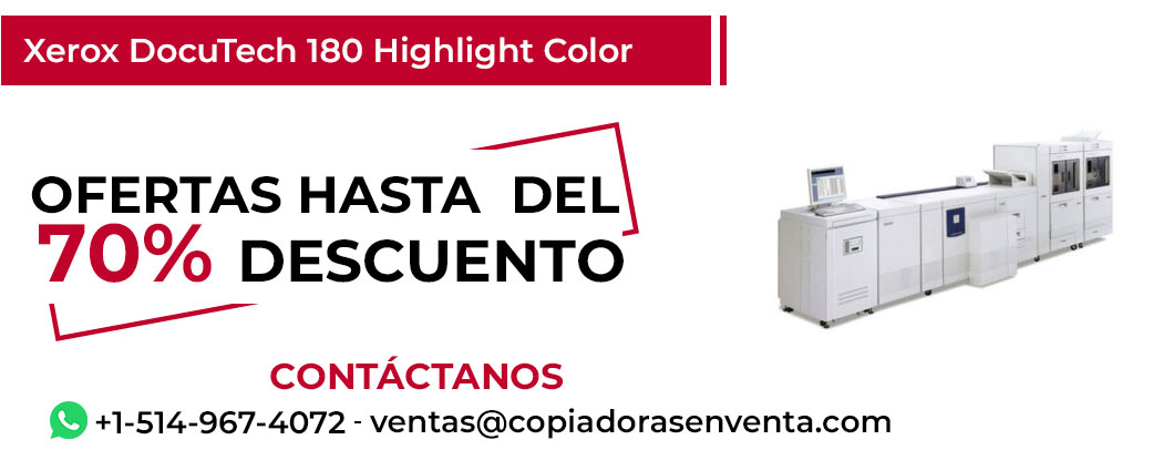 Fotocopiadora Xerox DocuTech 180 Highlight Color en Venta - Exportación disponible